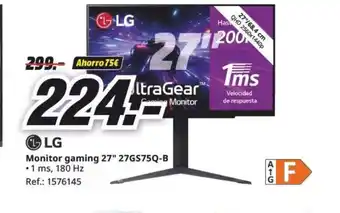 MediaMarkt LG Monitor gaming 27" 27GS75Q-B oferta