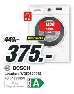MediaMarkt BOSCH Lavadora WGE03200ES oferta