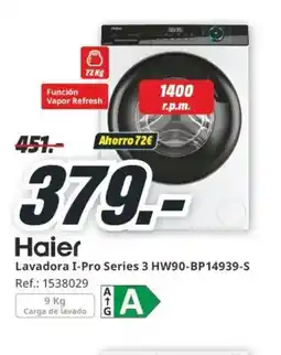 MediaMarkt HAIER Lavadora I-Pro Series 3 HW90-BP14939-S oferta