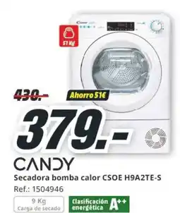MediaMarkt CANDY Secadora bomba calor CSOE H9A2TE-S oferta