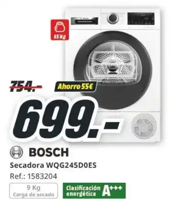 MediaMarkt BOSCH Secadora WQG245DOES oferta