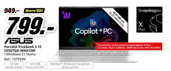 MediaMarkt ASUS Portátil Vivobook S 15 S5507QA-MA012W oferta