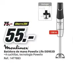MediaMarkt MOULINEX Batidora de mano Powelix Life DD953D oferta