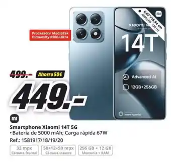 MediaMarkt Smartphone Xiaomi 14T 5G oferta