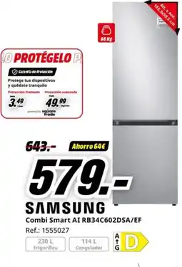 MediaMarkt SAMSUNG Combi Smart AI RB34C602DSA/EF oferta