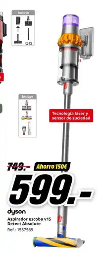 MediaMarkt DYSON Aspirador escoba v15 Detect Absolute oferta