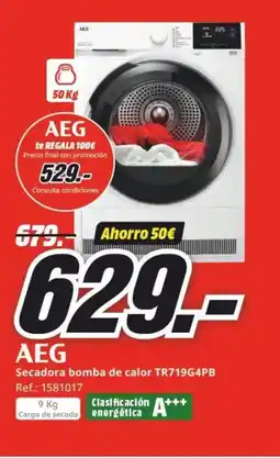 MediaMarkt AEG Secadora bomba de calor TR719G4PB oferta
