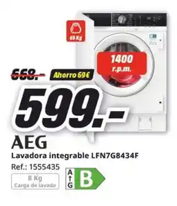 MediaMarkt AEG Lavadora integrable LFN7G8434F oferta