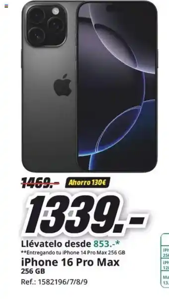 MediaMarkt iPhone 16 Pro Max oferta