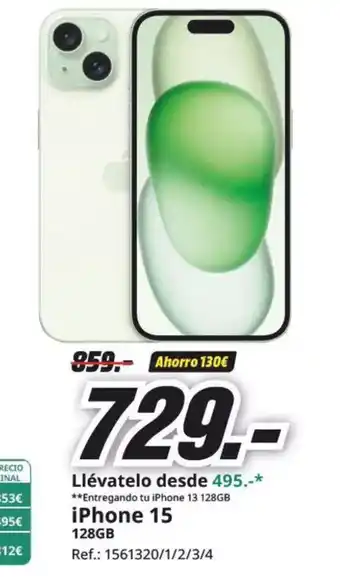 MediaMarkt Iphone 15 oferta