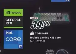 MediaMarkt CORSAIR Teclado gaming K55 Core oferta