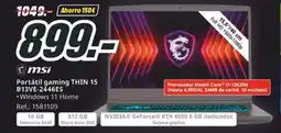 MediaMarkt MSI Portátil gaming THIN 15 B13VE-2446ES oferta