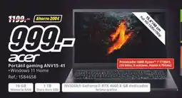 MediaMarkt ACER Portátil gaming ANV15-41 oferta