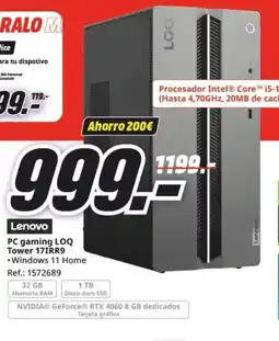 MediaMarkt LENOVO PC gaming LOQ Tower 17IRR9 oferta