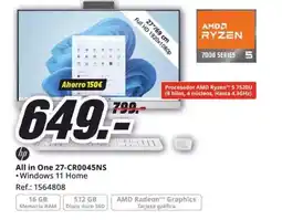 MediaMarkt HP All in One 27-CR0045NS •Windows 11 Home oferta