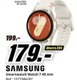 MediaMarkt SAMSUNG Smartwatch Watch 7 40 mm oferta