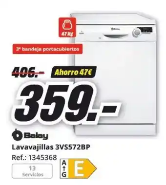 MediaMarkt BALAY Lavavajillas 3VS572BP oferta