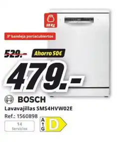 MediaMarkt BOSCH Lavavajillas SMS4HVW02E oferta