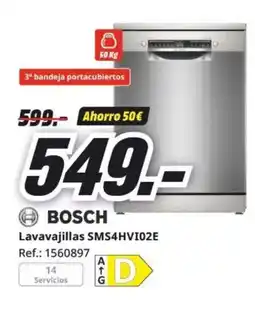 MediaMarkt BOSCH Lavavajillas SMS4HVI02E oferta