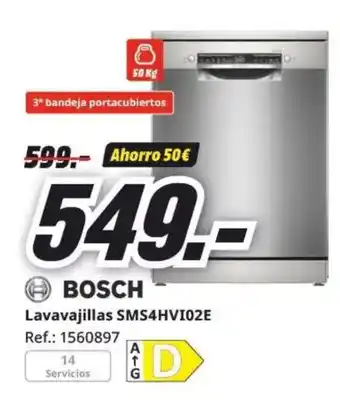 MediaMarkt BOSCH Lavavajillas SMS4HVI02E oferta