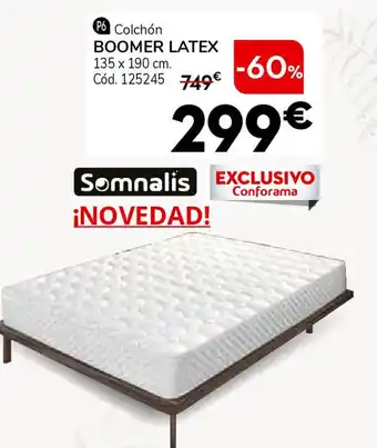 Conforama SOMNALIS Colchón boomer latex 135 x 190 cm. oferta