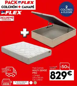 Conforama FLEX Pack colchón multi sense pro + canapé oferta