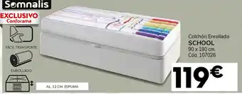 Conforama Colchón enrollado school 90 x 190 cm. oferta