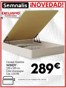 Conforama Canapé abatible windy 135 x 190 cm. oferta