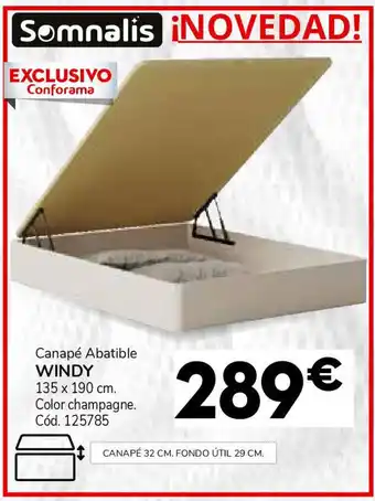 Conforama Canapé abatible windy 135 x 190 cm. oferta