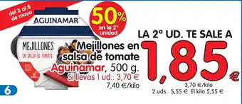 Alimerka Aguinamar Mejillones en salsa de tomate, 500g oferta