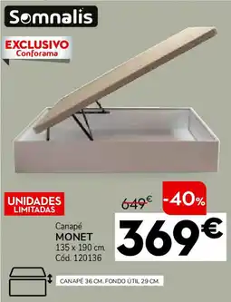 Conforama Canapé monet 135 x 190 cm. oferta