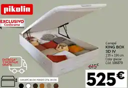 Conforama PIKOLIN Canapé king box 3d iv 135 x 190 cm oferta