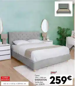 Conforama Cama 150 x 190 cm. sheraton verde claro oferta