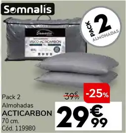Conforama Pack 2 almohadas acticarbon oferta