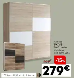 Conforama Armario SKIVE Con 2 puertas correderas oferta
