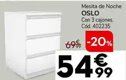 Conforama Mesita de noche oslo con 3 cajones oferta