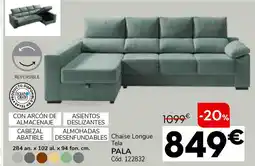 Conforama Chaise longue tela pala oferta