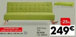 Conforama Sofá cama tela olivia oferta