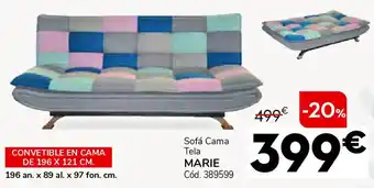 Conforama Sofá cama tela marie oferta