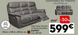 Conforama Sofá relax eléctrico 3 plazas microfibra esprit oferta