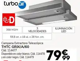 Conforama Campana extractora telescópica thtc grix/a/60 oferta