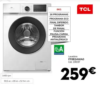 Conforama TCL Lavadora FF0824WA0 oferta