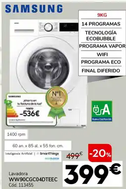 Conforama SAMSUNG Lavadora WW90CGC04DTEEC oferta