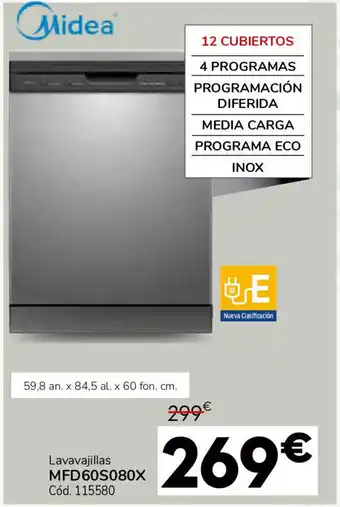 Conforama MIDEA Lavavajillas MFD60S080X oferta