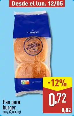 ALDI Pan para burger oferta