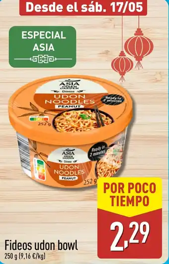ALDI Fideos udon bowl oferta