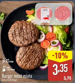 ALDI Burger meat mixta oferta