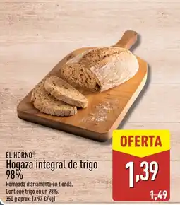 ALDI EL HORNO® Hogaza integral de trigo 98% oferta