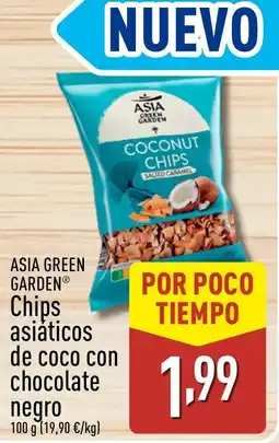 ALDI ASIA GREEN GARDEN Chips asiáticos de coco con chocolate negro oferta