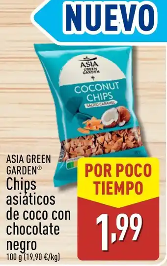 ALDI ASIA GREEN GARDEN Chips asiáticos de coco con chocolate negro oferta
